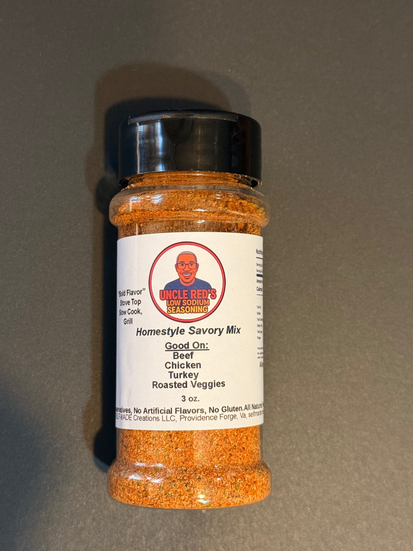 SOLD IN VIRGINIA ONLY Uncle Red’s Bold & Spicy Cajun Seasoning – Homestyle Wild Mix 3oz