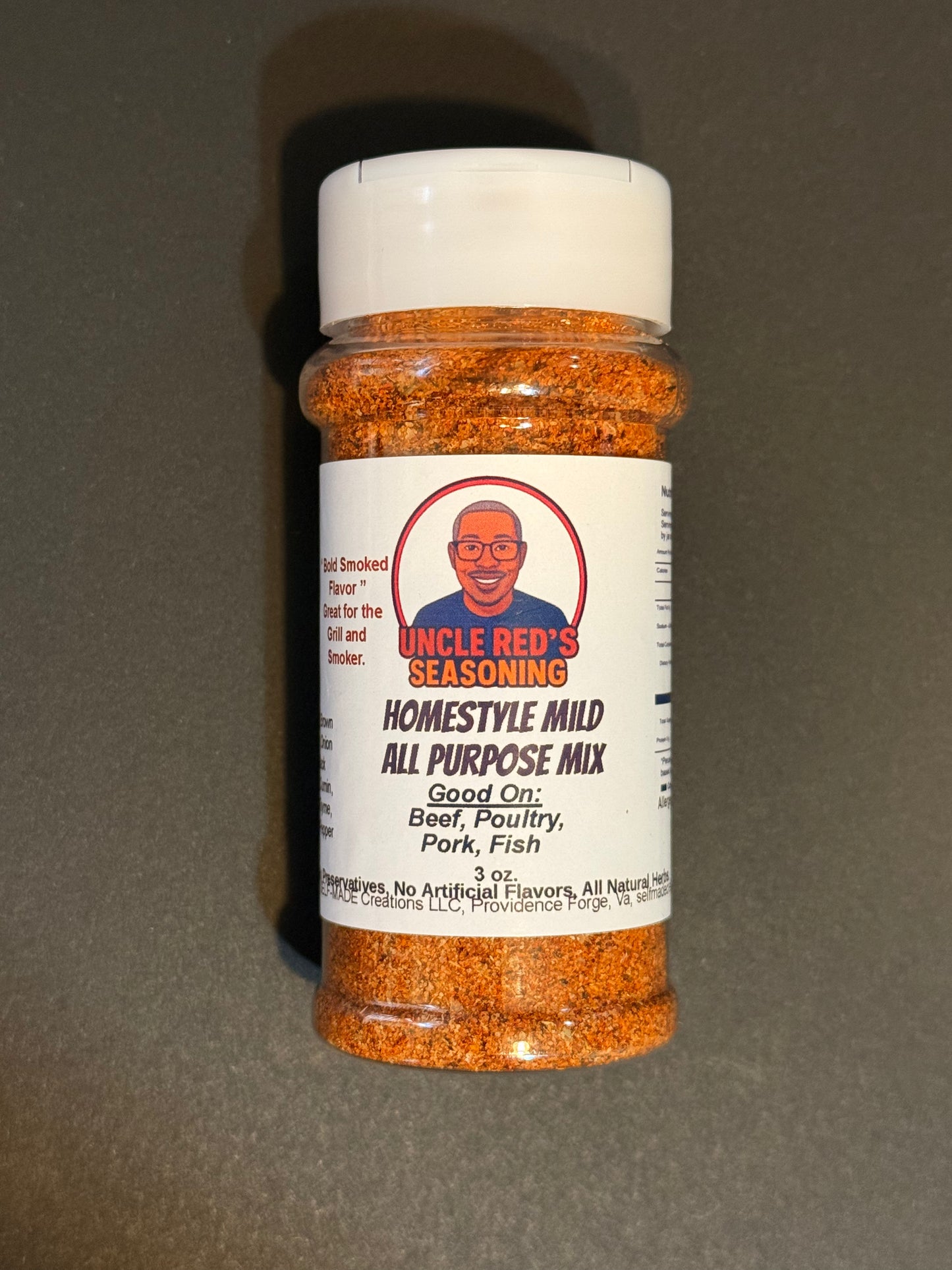 SOLD IN VIRGINIA ONLY Uncle Red’s Bold & Spicy Cajun Seasoning – Homestyle Wild Mix 3oz